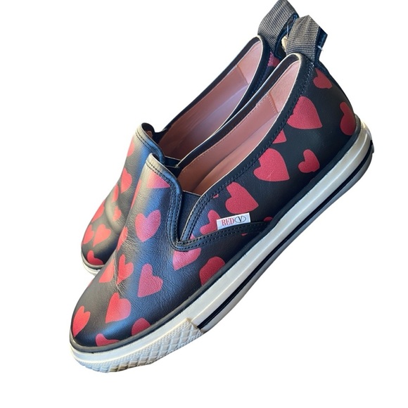 RED Valentino Black and Red Heart Slip-Ons Smooth Leather Trainer 36 (6-US) - Picture 11 of 11